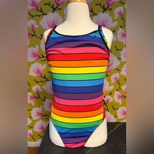 Rainbow Striped Women's One Piece Swimsuit